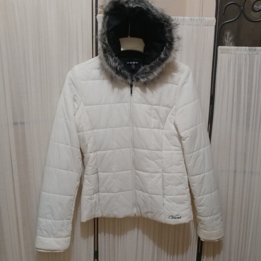 Vans Women's Petite Faux Fur Hooded Puffer Jacket